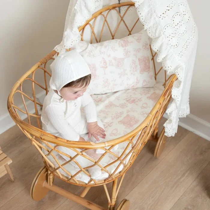 Safra Bassinet Sheet Set – Rose Pink