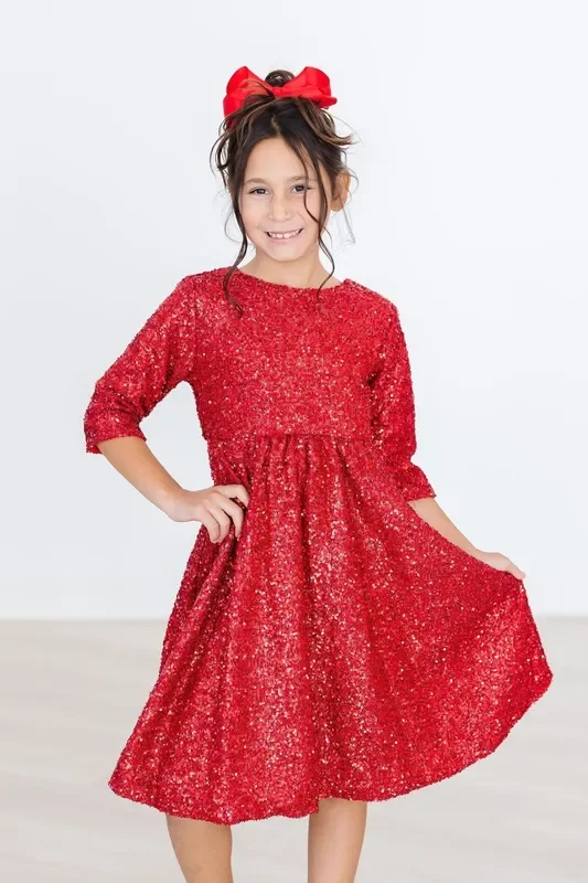 SALE Red Sequin Dress