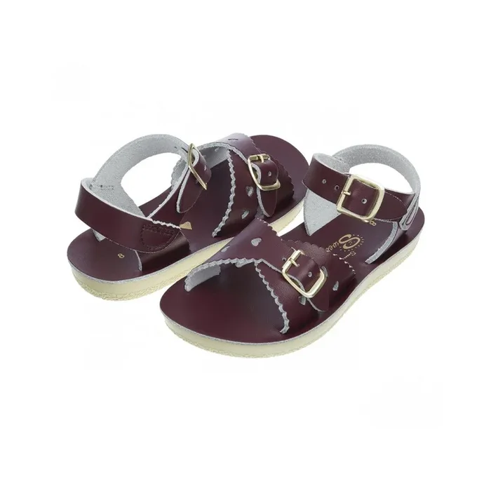 Salt-Water Sun-San Kids Sandals – Sweetheart – Claret