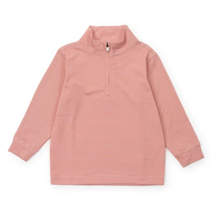 Sam Quarter Zip Pullover By Lh Sport – Orange Stripes