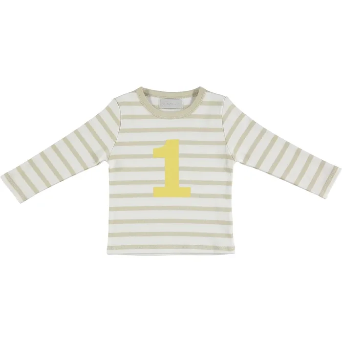 Sand & White Breton Striped Number Tee