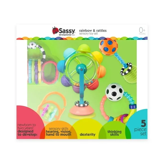 SASSY RAINBOW & RATTLES GIFT SET – 5PCT SET