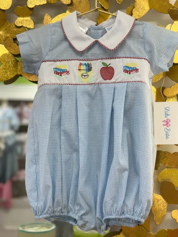 School Embroidered Boy Bubble