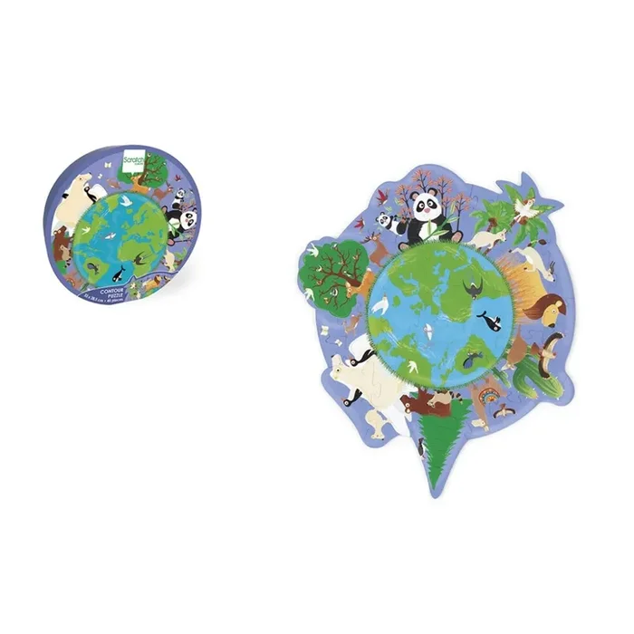 Scratch – Contour Puzzle – World
