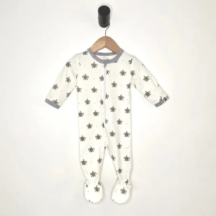 Sea Turtle Printed Footie In Sustainable Fabric – New For Spring 2025