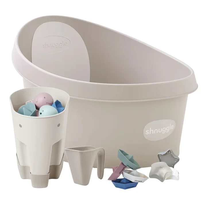 Shnuggle Splash & Play Bundle: Toddler Bath & Accessories Bundle – 5-Piece Set for Fun & Safe Bath Times