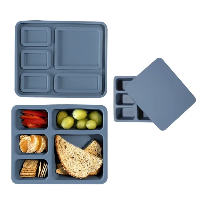 Silicone Bento Box Solid Newport Blue