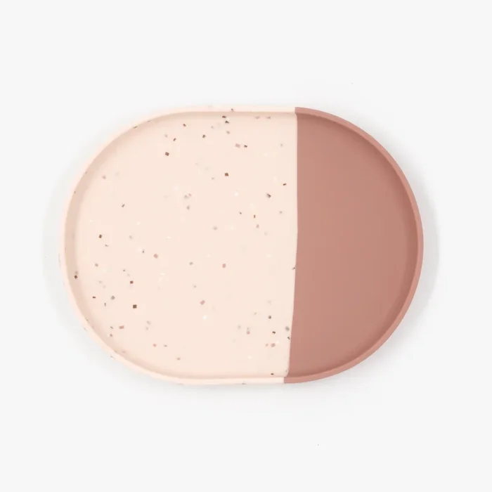 Silicone Plate – Pale Terracotta/Blush Speckle