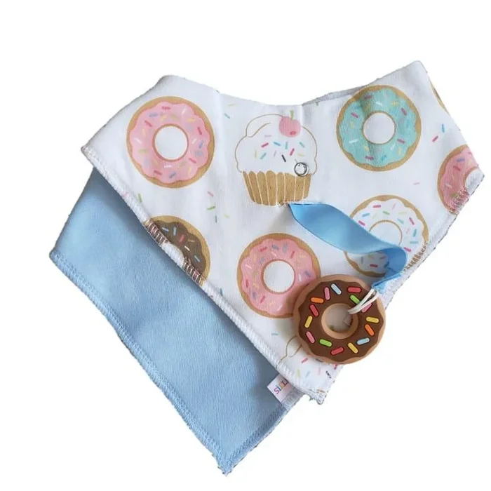 Silli Chews Sweets Bandana Bib Set with Donut Teether & Strap