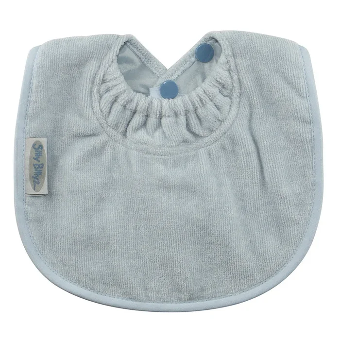 SILLY BILLYZ VELOUR TOWEL BIBLET BIB DUSTY BLUE