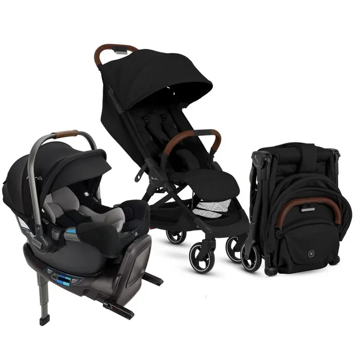Silver Cross Clic Compact Stroller + Nuna PIPA RX Travel System Bundle – Black / Caviar
