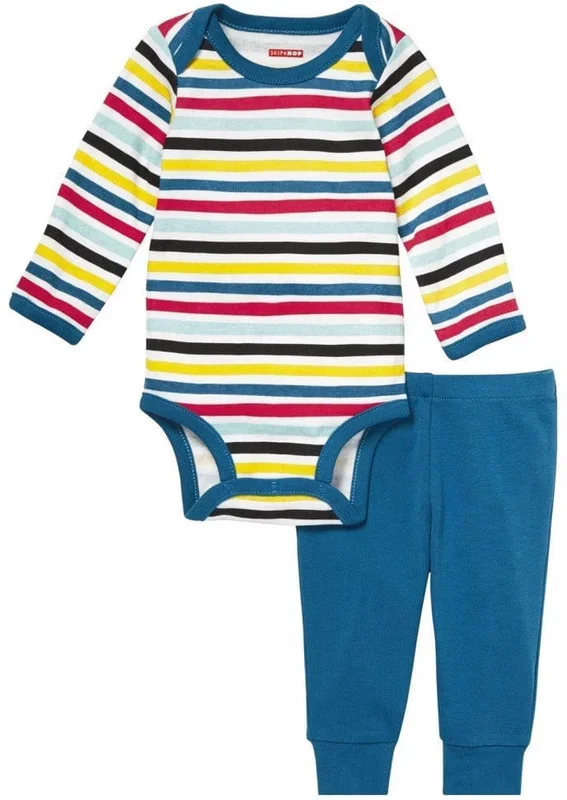 Skip Hop Long Sleeve Bodysuit & Pant Set – Stripes (3 Months)
