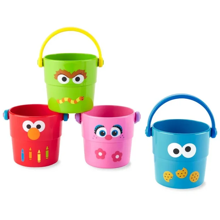 Skip Hop Sesame Street Stack & Pour Buckets Bath Toy