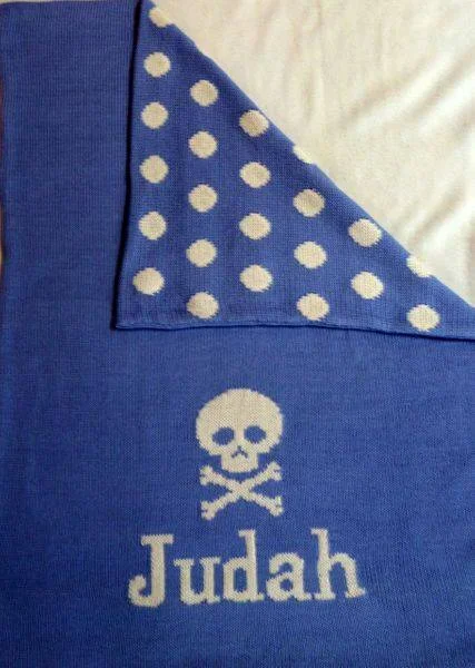 Skull Double Cotton Knit Blanket