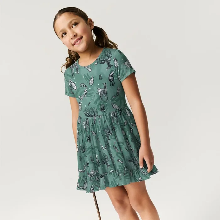 Slytherin House Ruffled Twirl Dress