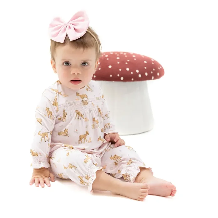 Smocked L/S Romper – Little Fawn