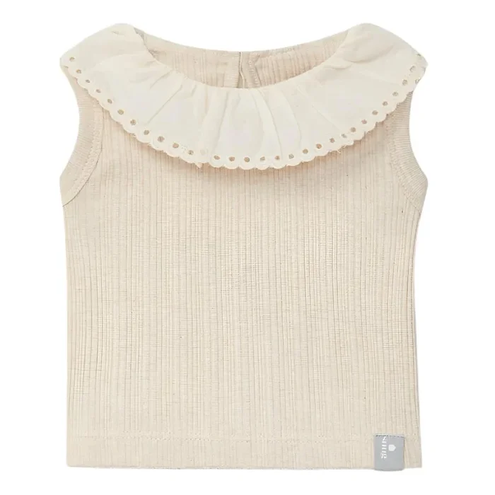 Snug – Organic Ruffle Collar Tank Top – Cream