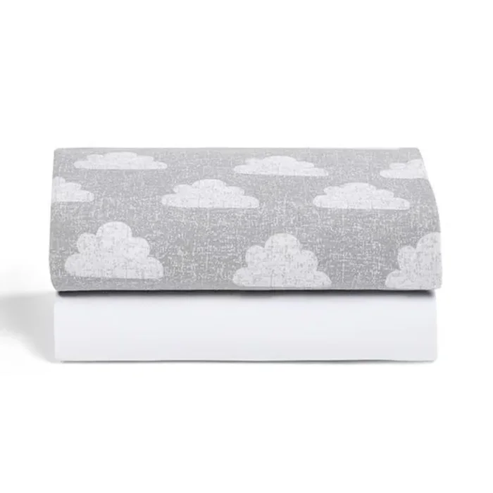 Snuzbaskit Twin Pack Sheets Cloud