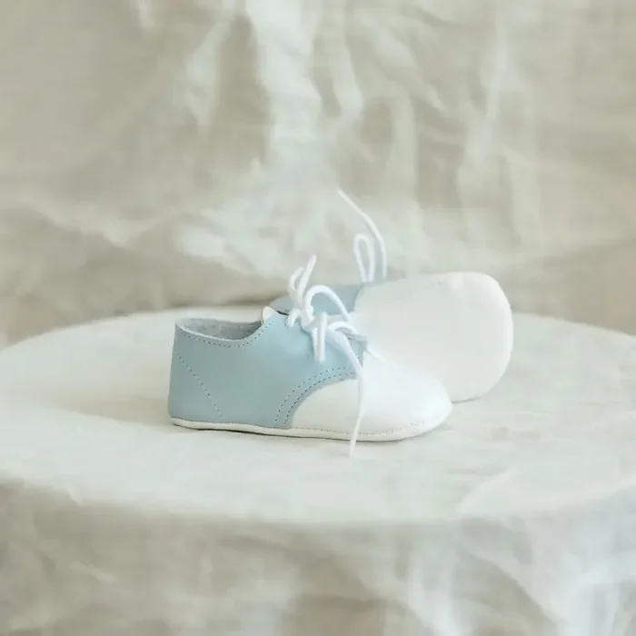 Soft Soled Oxford – White/light Blue