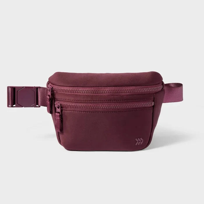Solid-Color Belt Fanny Pack – Maroon