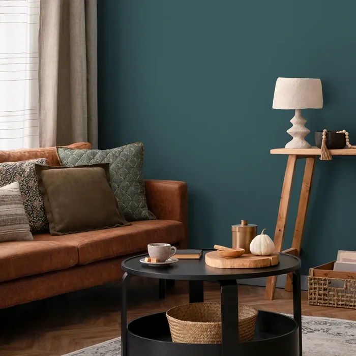 Solid Color Wallpaper With A Modern Minimalist Style In Dark Teal – D470