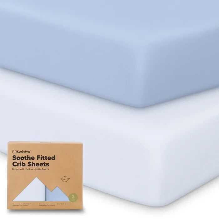 Soothe Fitted Crib Sheet (Blue Flax)
