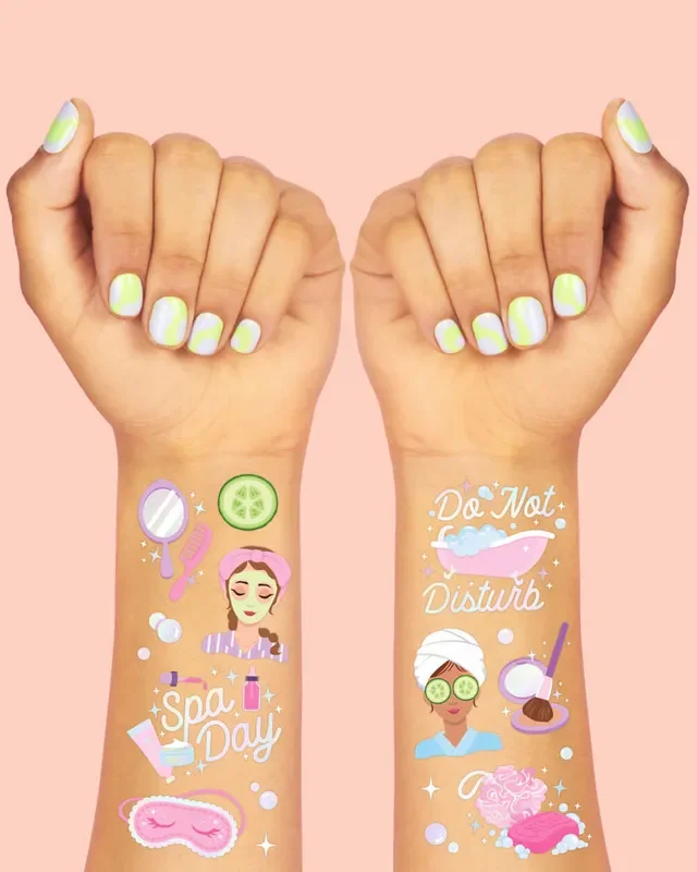 Spa Day Tats – 62 Foil Temporary Tattoos