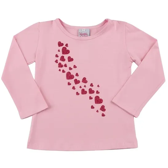 Sparkle Sisters by Couture Clips Falling Hearts Long Sleeve T-Shirt