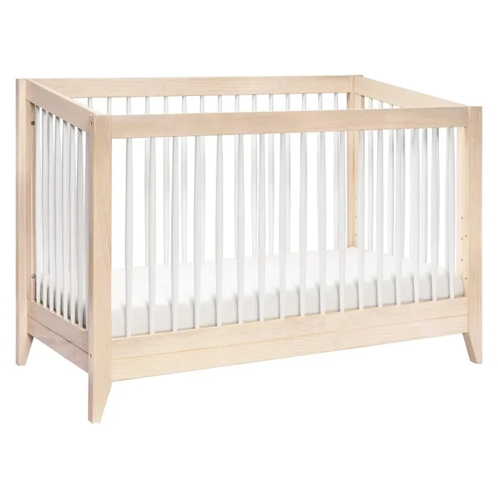 Sprout 4-in-1 Convertible Crib with Toddler Rail – Natural / White