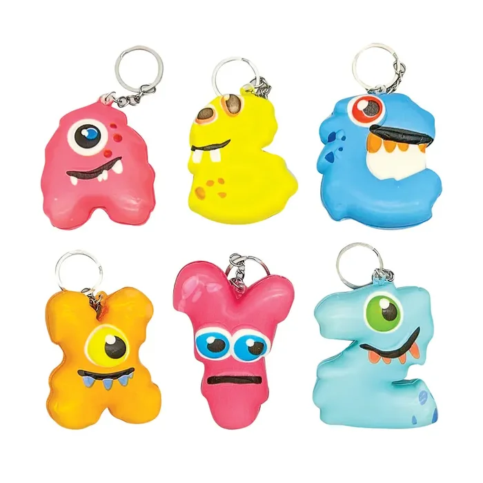 Squishy Alpha Monster Keychain – 26 Per Bag