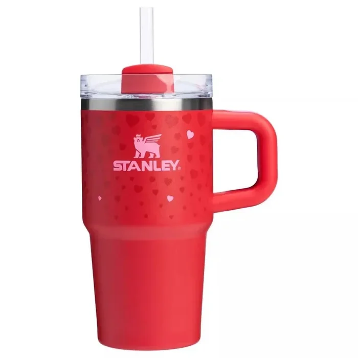 Stanley Cup Valentine’s Day 2025 Ruby Hearts 20 oz with Handle Tumbler (See Description)