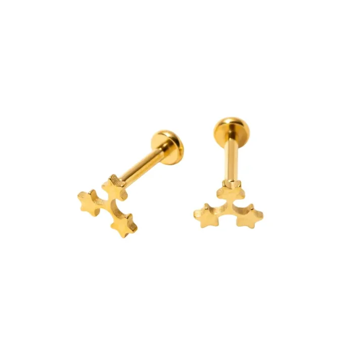 Star Trio Flat Back Studs