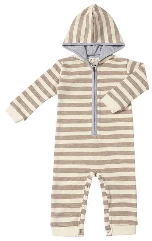 Stefano Hooded Romper | Beige/Cream