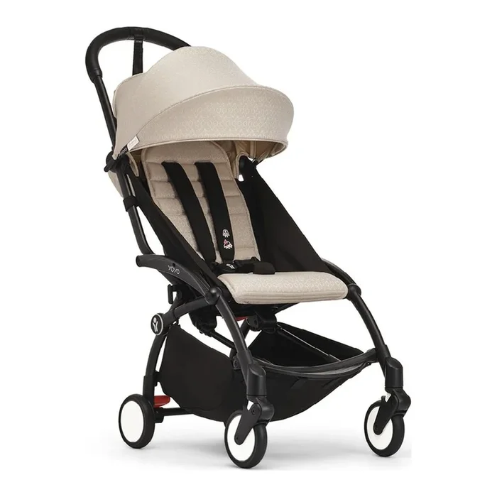 Stokke YOYO3 6+ Stroller – Bonpoint Beige on Black Frame