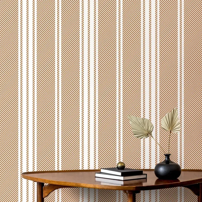 Striped Wallpaper With A Diagonal Line Pattern In Orange – D783