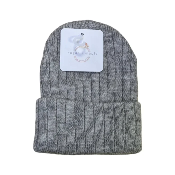 Sugar + Maple Knit Baby Beanie | Grey