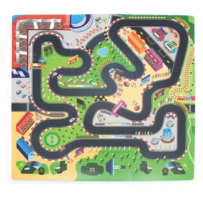 Sunta Racetrack Play Mat with DIY Car