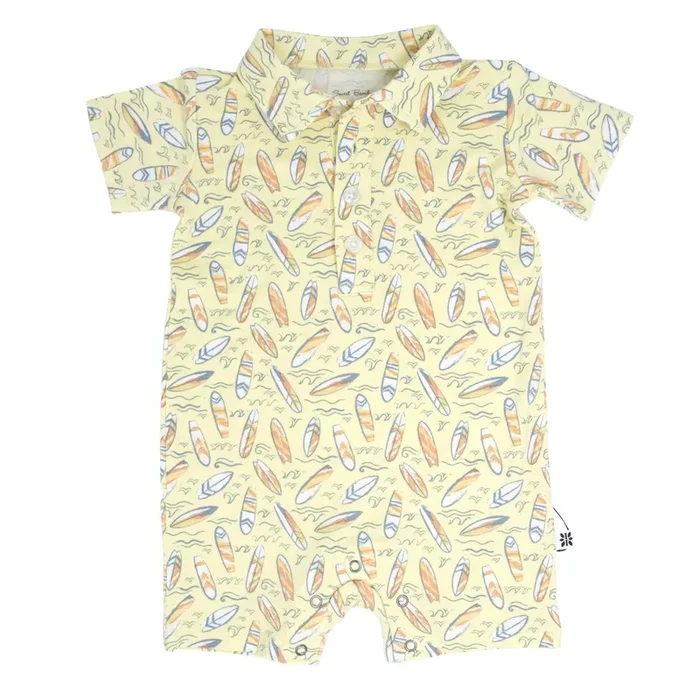 Surfboard Waves Polo Romper