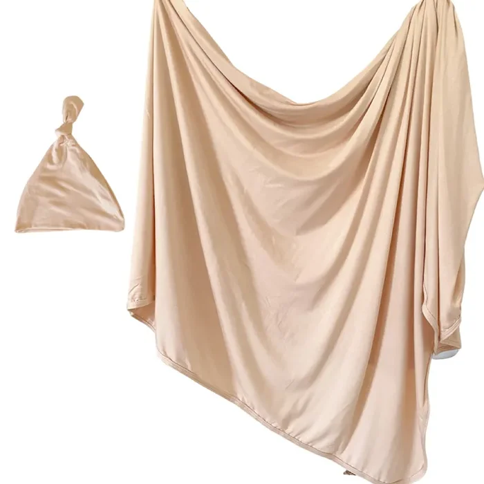Swaddle Blanket And Hat Set – Sand