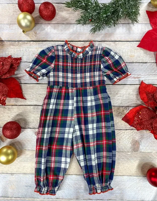 Sweet as Apple Pie Plaid Infant Girls Onesie- FINAL SALE