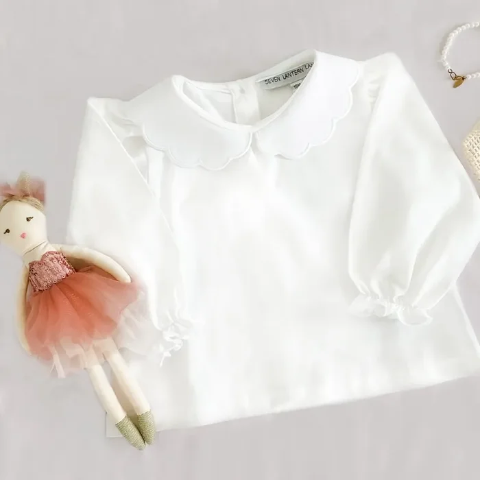 Sweetheart Collar Long Sleeve Shirt
