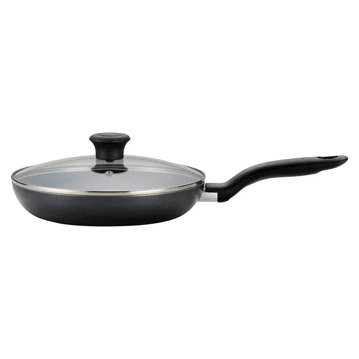 T-fal 10″ Frying Pan with Lid, Simply Cook Nonstick Cookware Black