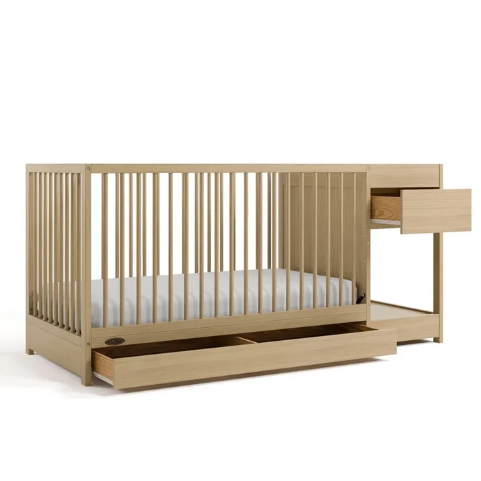 Teddi Convertible Crib & Changer – Driftwood
