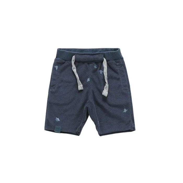 Terry Shorts With Print | Navy