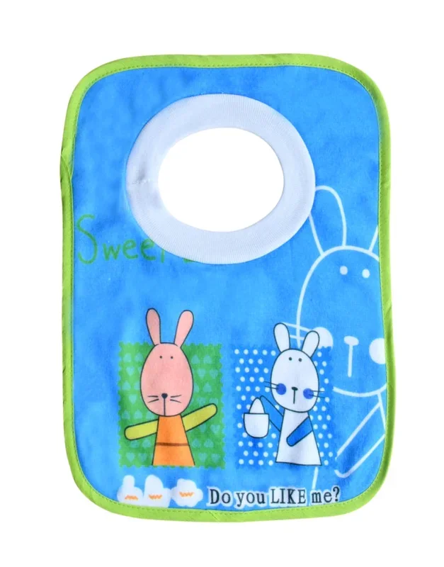 THE LITTLE LOOKERS Soft Terry Cotton Baby Bibs with Comfortable Round Neck for Bottle Feeding & Breast Feeding | Double Layered Skins for Quick Absorption