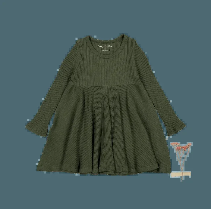 The Long Sleeve Dress – Moss