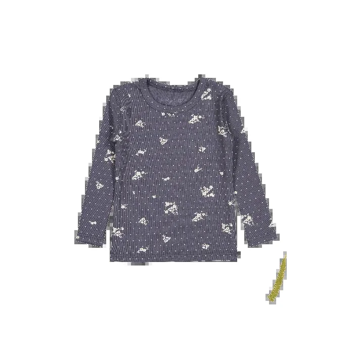 The Printed Long Sleeve Tee – Steel Floral