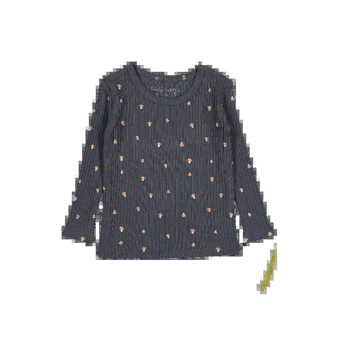 The Printed Long Sleeve Tee – Steel Mushroom