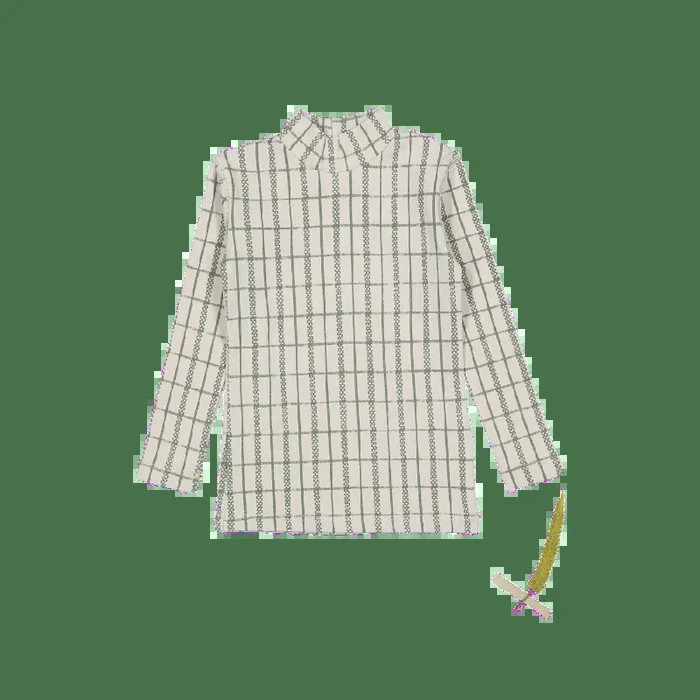 The Printed Turtleneck – Sage Check
