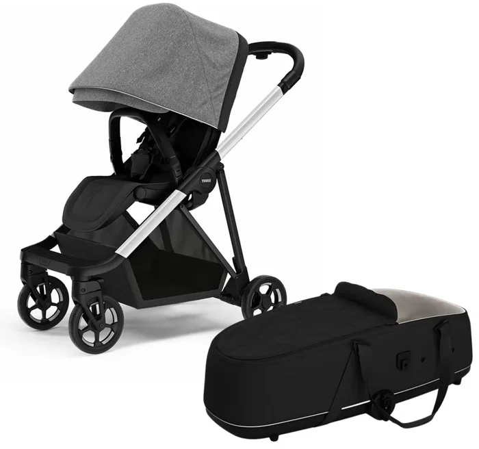 Thule Shine Stroller + Bassinet Bundle – Grey Melange / Black